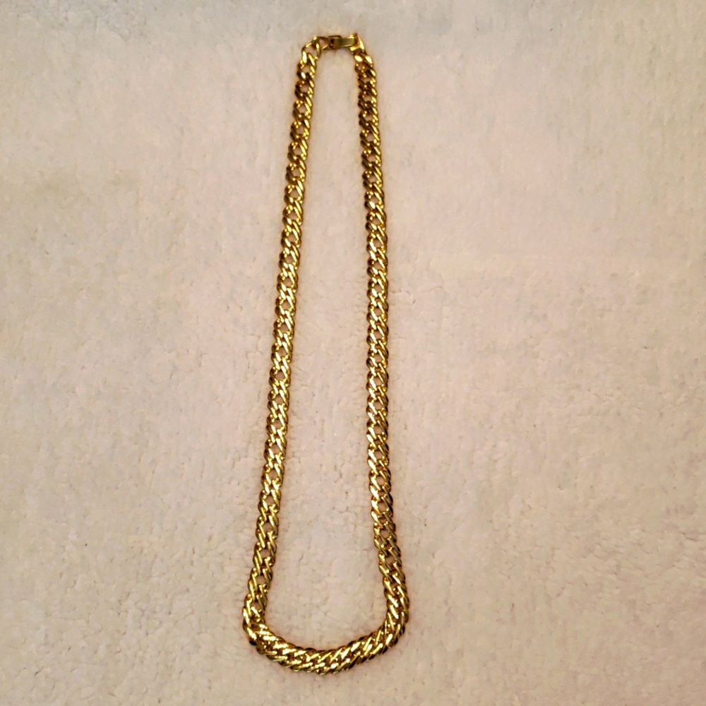 Vintage Gold-Tone Curb Link Necklace